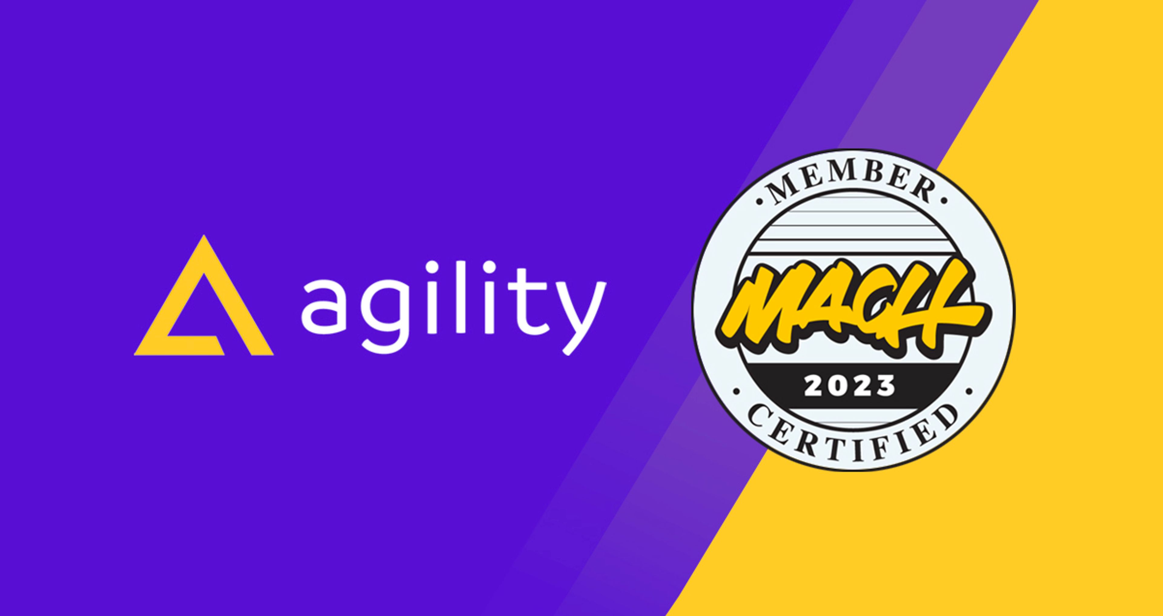 Agility CMS logo and MACH Certified emblem