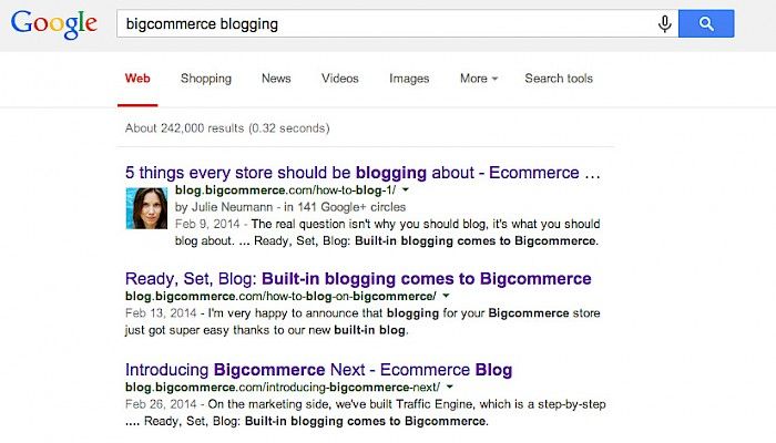 Bigcommerce Google Authorship