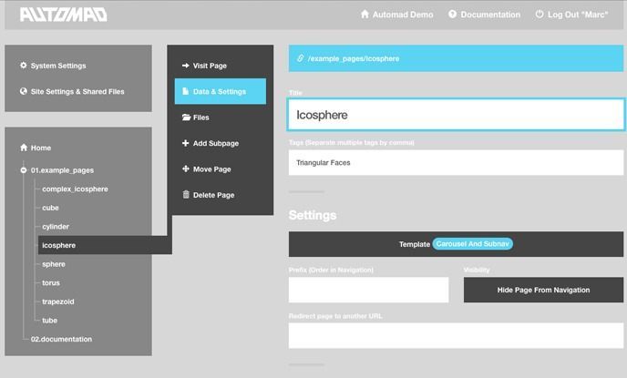 Automad Flat File CMS Admin