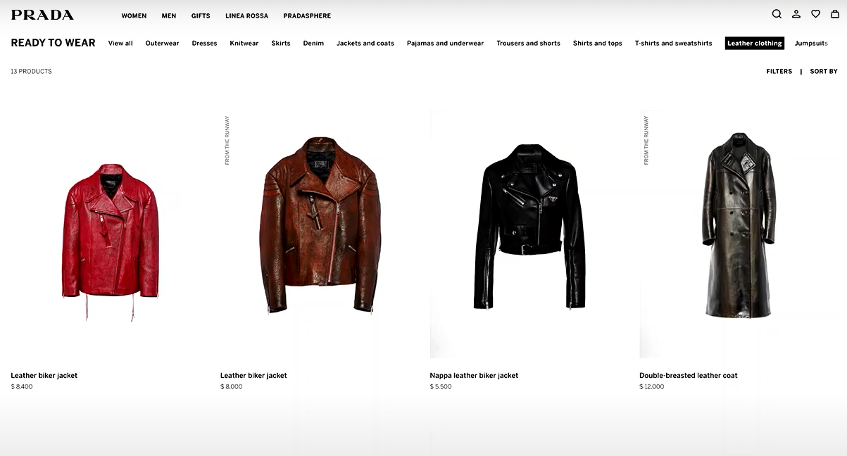 Prada online store