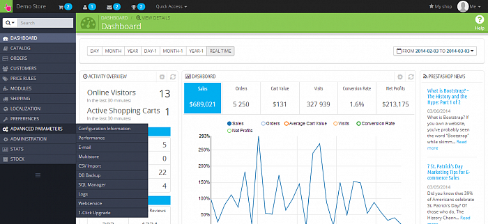 PrestaShop 1.6 Back Office