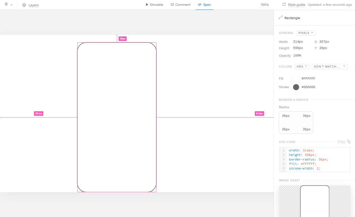 UXPin dashboard drawing rectangle